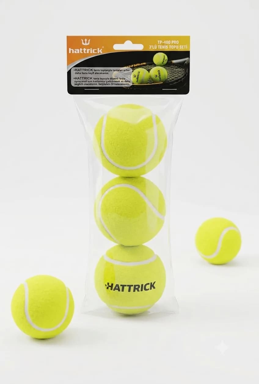  HATTRİCK TP-400 3 LÜ TENİS TOPU SETİ 2